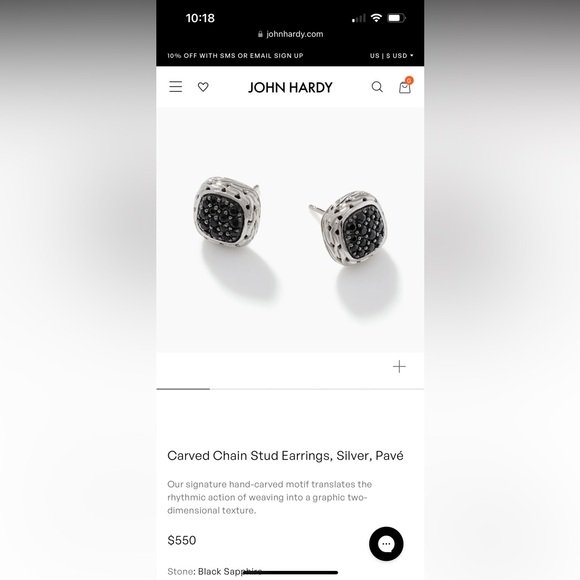 John Hardy Carved Chain Stud Earings - Picture 5 of 5